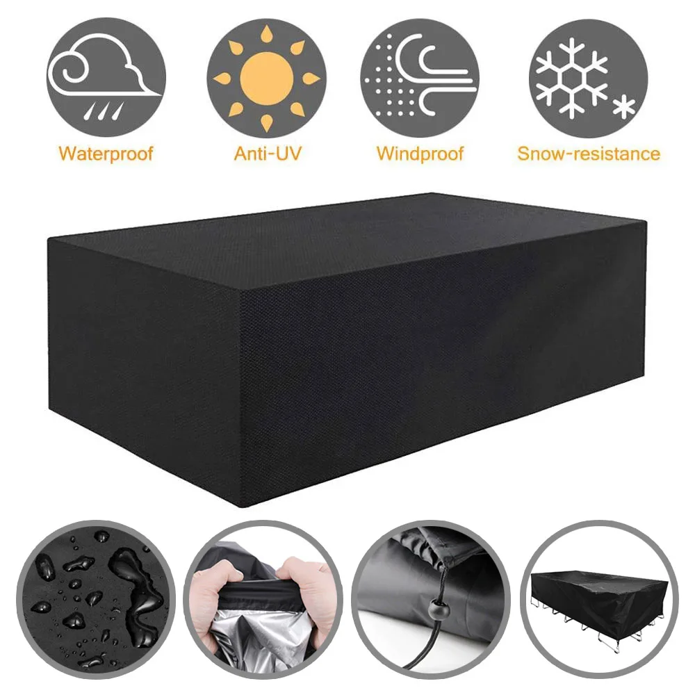 72-Größen-Gartenmöbel-Abdeckungen, 210D Oxford, wasserdicht, UV-beständig, reißfest, für Terrasse, Tisch, Stuhl, staubdicht, Sofa-Set