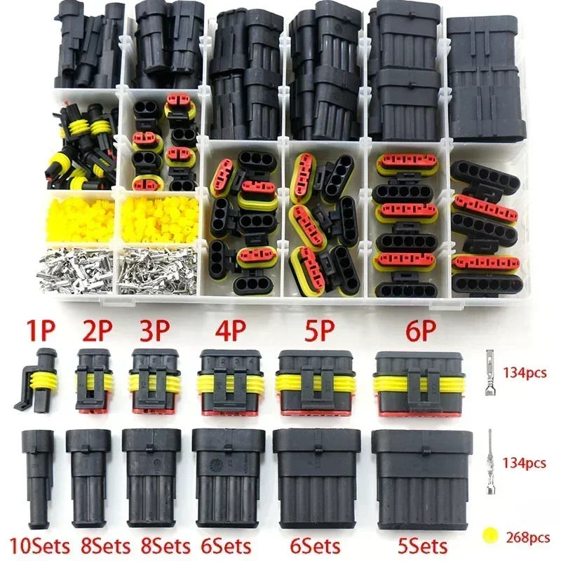 96/300/622Pcs 1/2/3/4/5/6 Pins Weg Super Dichtung Wasserdichte elektrische Draht Stecker für Auto Wasserdichten Stecker Image