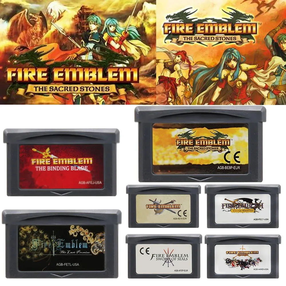 GBA-Spielkassette 32-Bit-Videospielkonsolenkarte Fire Emblem Serie Sword of Seals The Binding Blade The Sacred Stones Requiem Image
