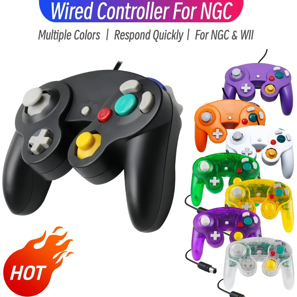 Mehrfarbige Gamepads für GameCube, kabelgebundener Controller, Gamepad-Joystick für NGC-Spielkonsolen-Zubehör Image