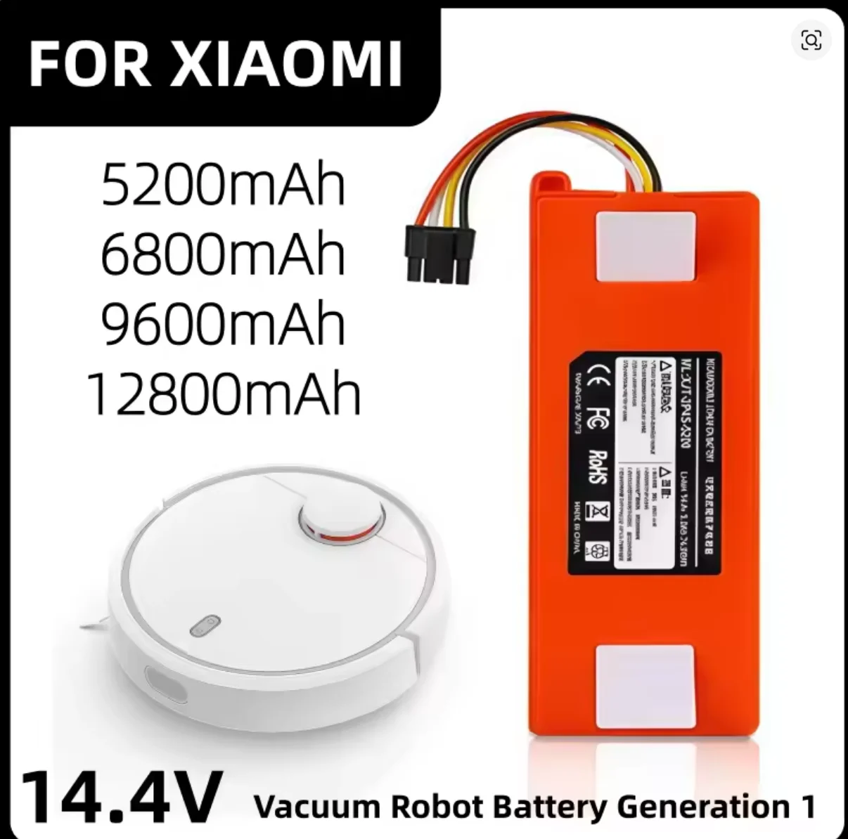 Staubsauger-Akku BRR-2P4S-5200D 5200S für XIAOMI Roborock S50 S51 S55 T60 Saug- und Wischroboter 5200mAh-12800mAh Image