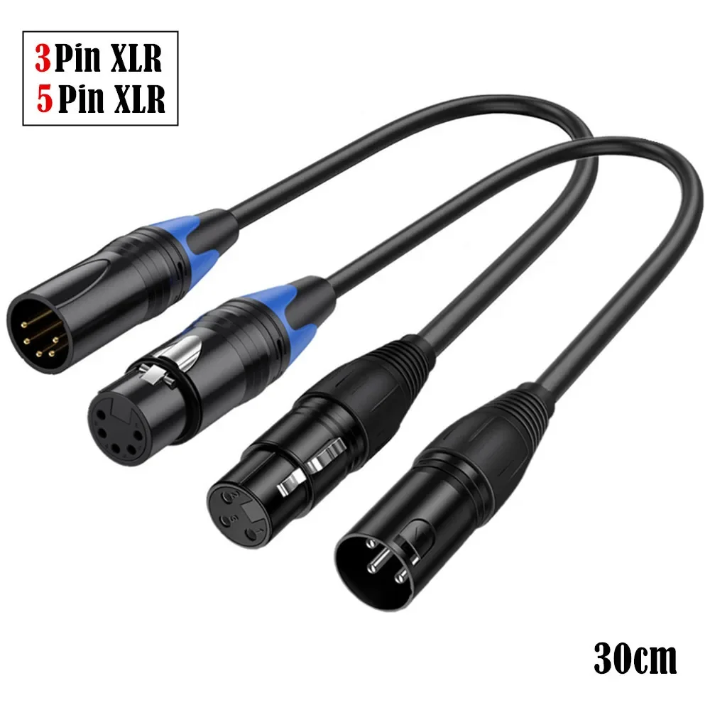 XLR-Stecker, 3-polig auf XLR-Buchse, 5-polig und XLR-Buchse, 3-polig auf XLR-Stecker, 5-poliges Audiokabel für Mikrofon, DMX, Bühnenlicht, Turnaround Image