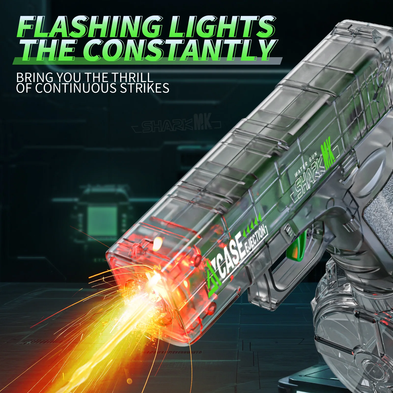 2026 Elektrische Wasserpistole Tragbar Transparent mit Blitzlicht Große Reichweite Kinder-Outdoor-Wasserspielzeug Geeignet für Strand, Pool und Terrasse Image