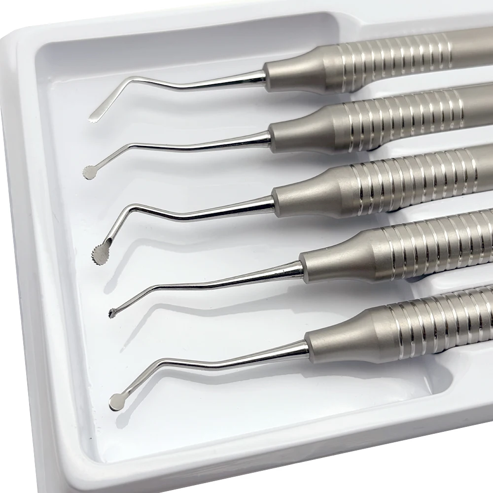 5Pcs Dental Zahnfleisch Schnur Packer Rückzug Instrumente Separator Gezackten Picker Platzierung Runde Zahnarzt Werkzeug Image