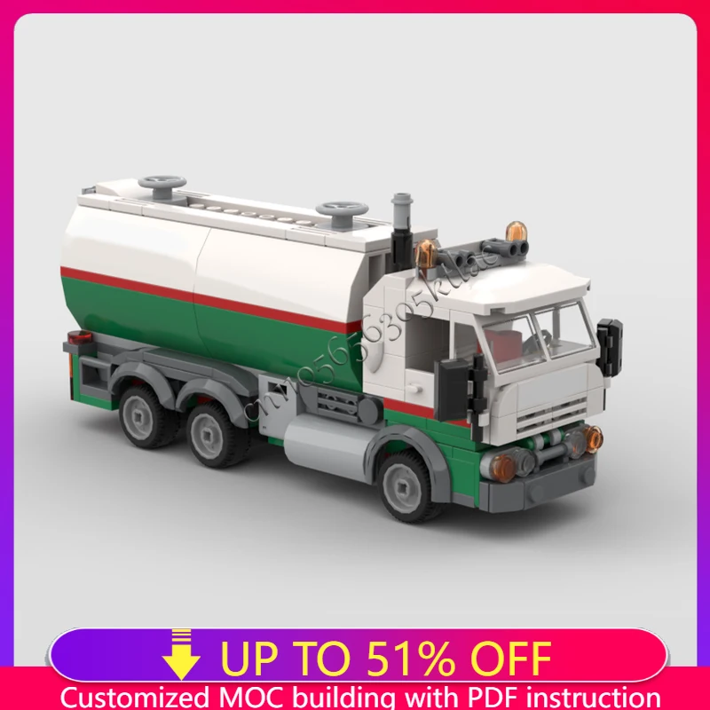 Neue 228PCS MOC City Engineering Serie Modulare Octan Gas Zylinder Lieferung Lkw Modell Kreative Ideen Spielzeug Geschenk Technologie Blöcke Image