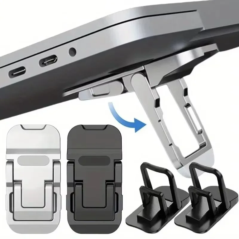 Verstellbarer, zusammenklappbarer Laptop-Ständer, Mini-Beine, ultradünn, tragbar, Kühlhalterung, Füße, unsichtbare Halterung für MacBook-Laptops Image