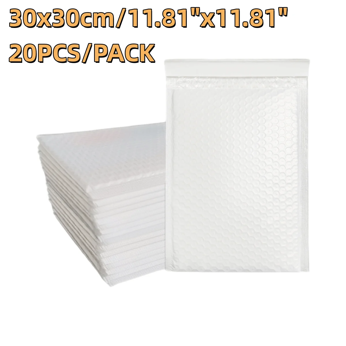 20 Stück 30 x 30 cm XL quadratische weiße Luftpolstertaschen Premium gepolsterte Umschläge für Alben Porträts Hochwertiger Paketschutz Image