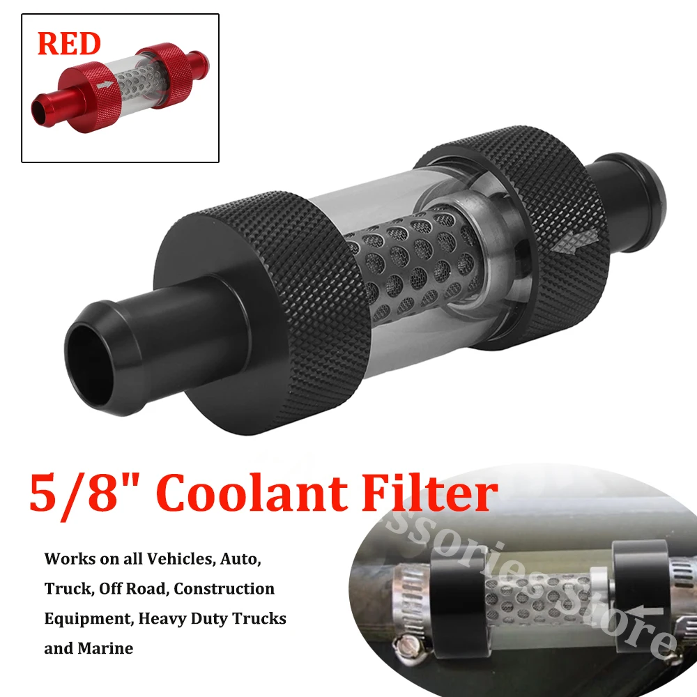 Neuer 5/8-Zoll Universal-Inline-Filterheizkern, Kühlmittelfilter und Inspektionssystem mit Edelstahl-Filtergewebe und passender Halterung Image