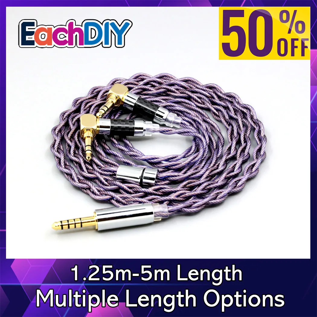 Typ2 1,8 mm 140 Kerne Litz 7N OCC Kopfhörer-Kopfhörerkabel für Verum 1 One L Shape 3,5 mm Pin 4 Core LN007876 Image