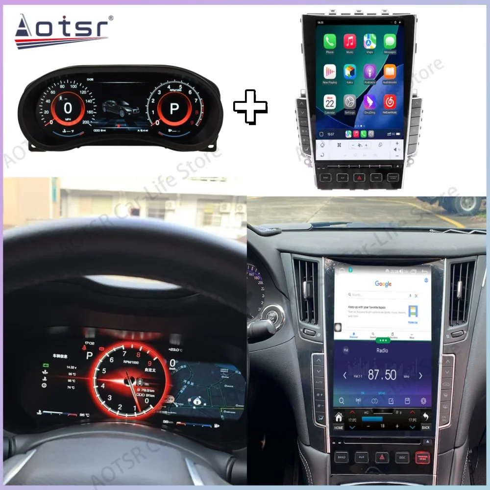 Multimedia Android 15 Für Infiniti Q50 Q50L Q50S Q60 2014~2022 Radio GPS-Navigation Digitales Armaturenbrett Stereo-Empfänger Haupteinheit Image