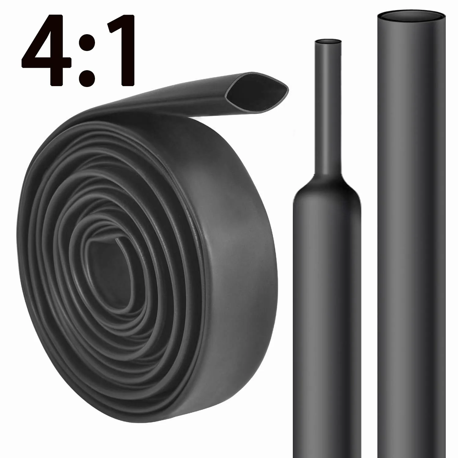 1M/2M/3M 4:1 Schrumpfschlauch Durchmesser 4 6 8 12 16 20 24 32 40 52 mm Rückseite Gummihülse Doppelwandschlauch Image