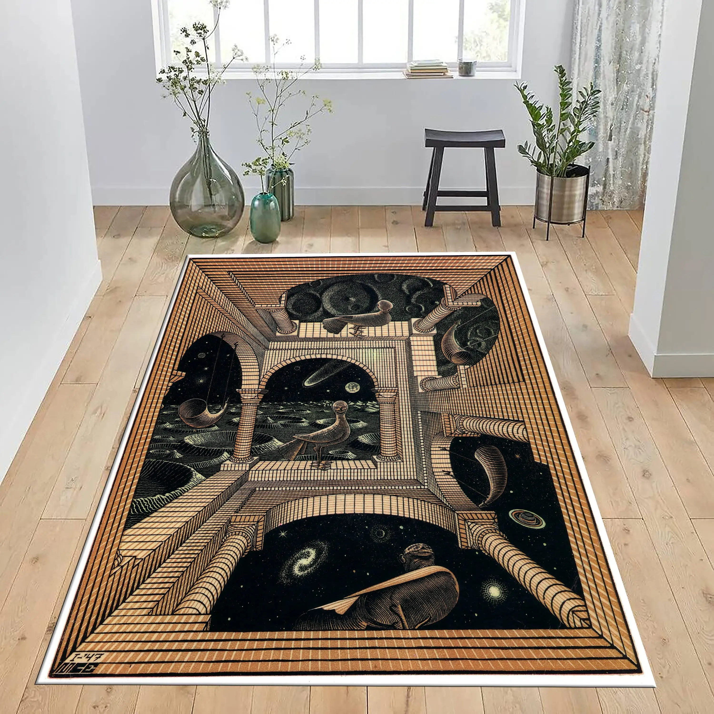 Escher Kunst Teppich Kunst Teppich Illustration Teppich dekorative Teppich moderne Teppich beliebte Teppich Wohnkultur Teppich für Wohnzimmer Bereich Teppich