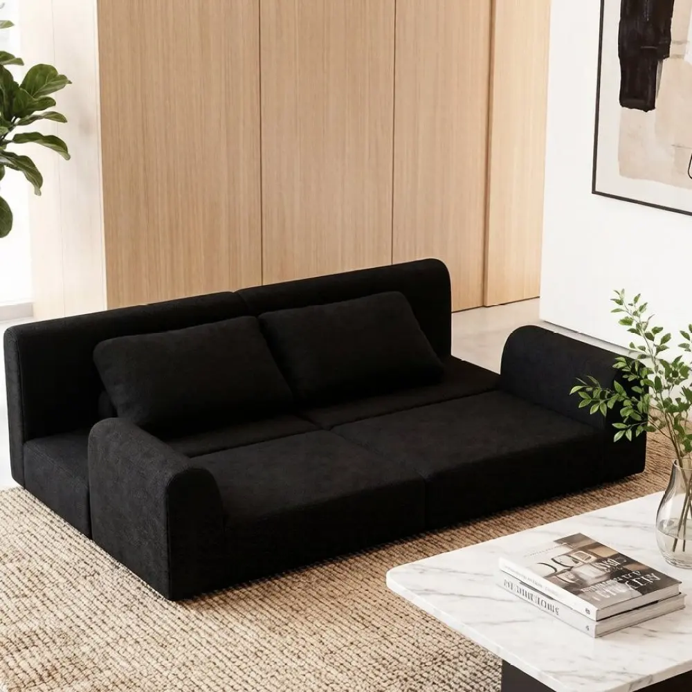 Konvertierbares Klappsofa, Multifunktionales Memory-Schaum-Schlafsofa mit Ergonomischer Rückenstütze, Tragbarer Platzsparender Futon Image