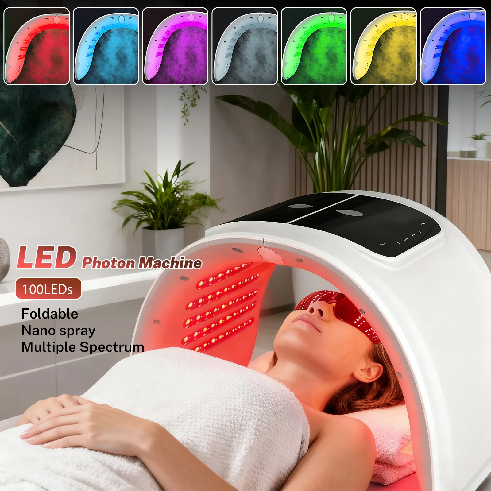 7-Farben LED Gesichtsmaske PDT Ausrüstung SPA Gesichtsspray Gerät Hautverjüngung Licht Gesichts Körper Schönheit Maschinen für die Hautpflege Image