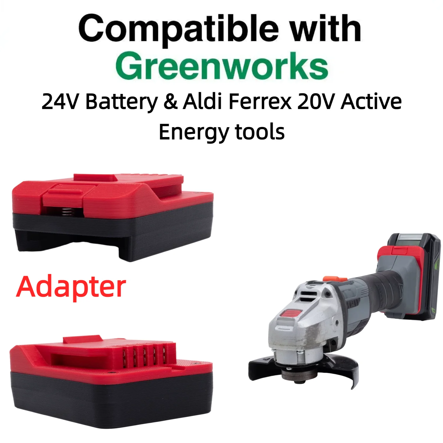 Für Greenworks 24V Serie Li-Ionen-Akku zu Aldi Ferrex 20V Active Energy Akku-Werkzeugadapter/Konverter (Nur Adapter) Image