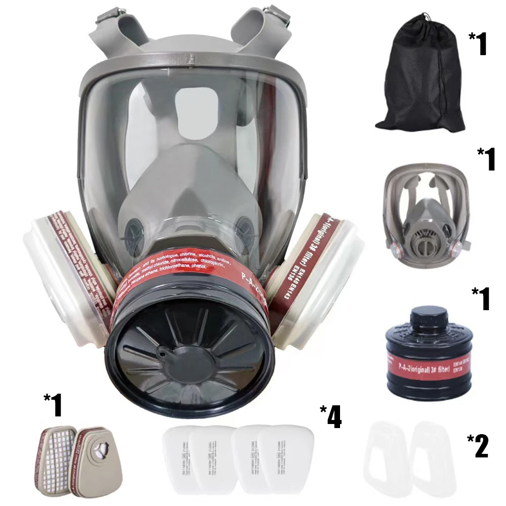 Gasmaske, Sprühfarbe, chemisches Pestizid, Staub, kann an den Kanister angeschlossen werden, Maske für zwei Verwendungszwecke, Masken für zwei Verwendungszwecke Image