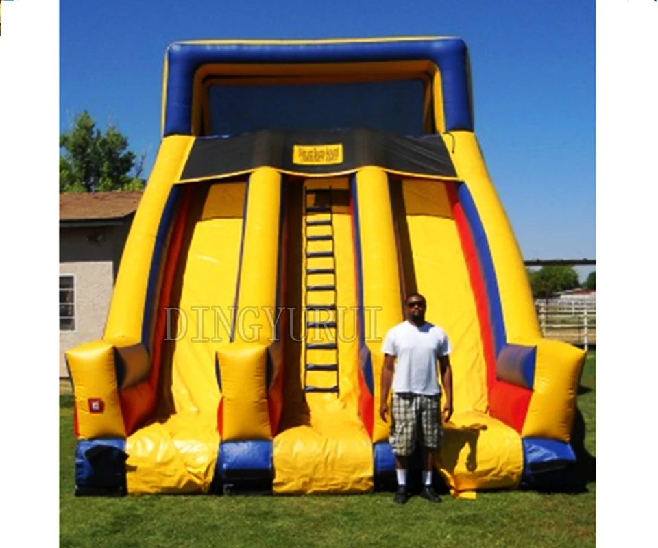 Kommerzieller aufblasbarer Wasserpark: Riesige Wasserrutsche mit Pool aus 0,55 mm PVC-Plane – Hüpfburg für den Outdoor-Vermietungsbetrieb und Spaß Image