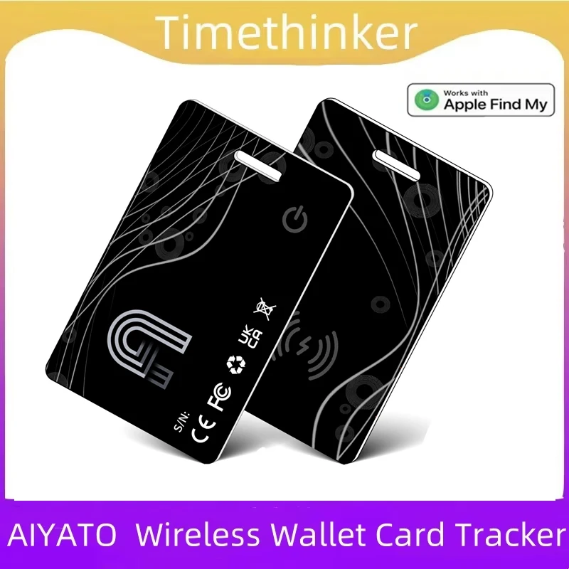 Ultradünner, kabelloser Lade-Wallet-Karten-Bluetooth-GPS-Tracker, Smart Tag, funktioniert mit Apple Find My Location Wallet Finder für iOS Image