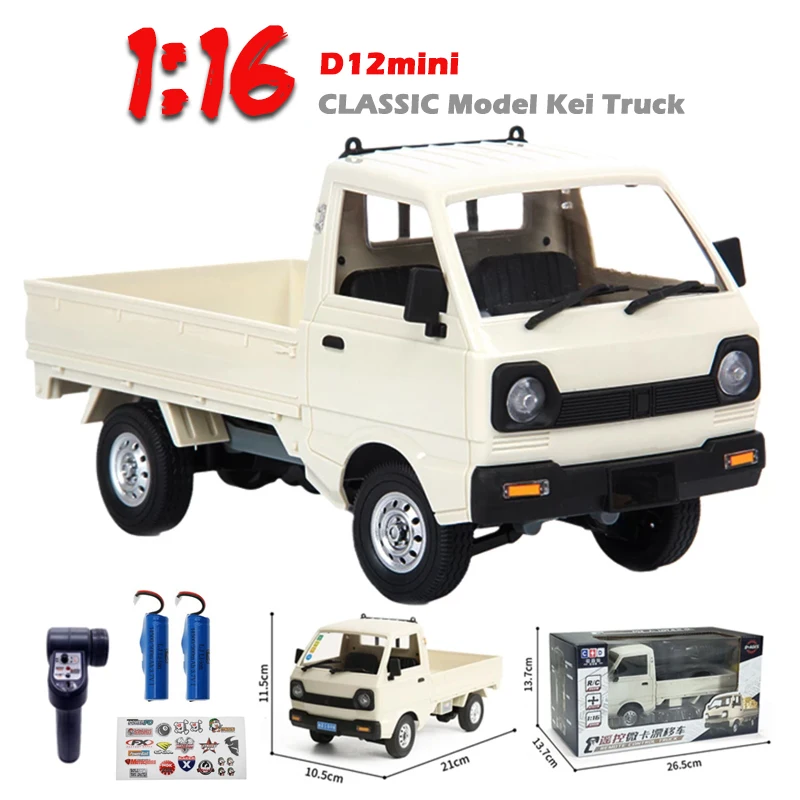 WPL D12 Mini 1:16 RC Auto 2,4G Fernbedienung Simulation Drift Klettern Lkw Licht On-road D12mini Auto 1/16 für Kinder Geschenke Spielzeug