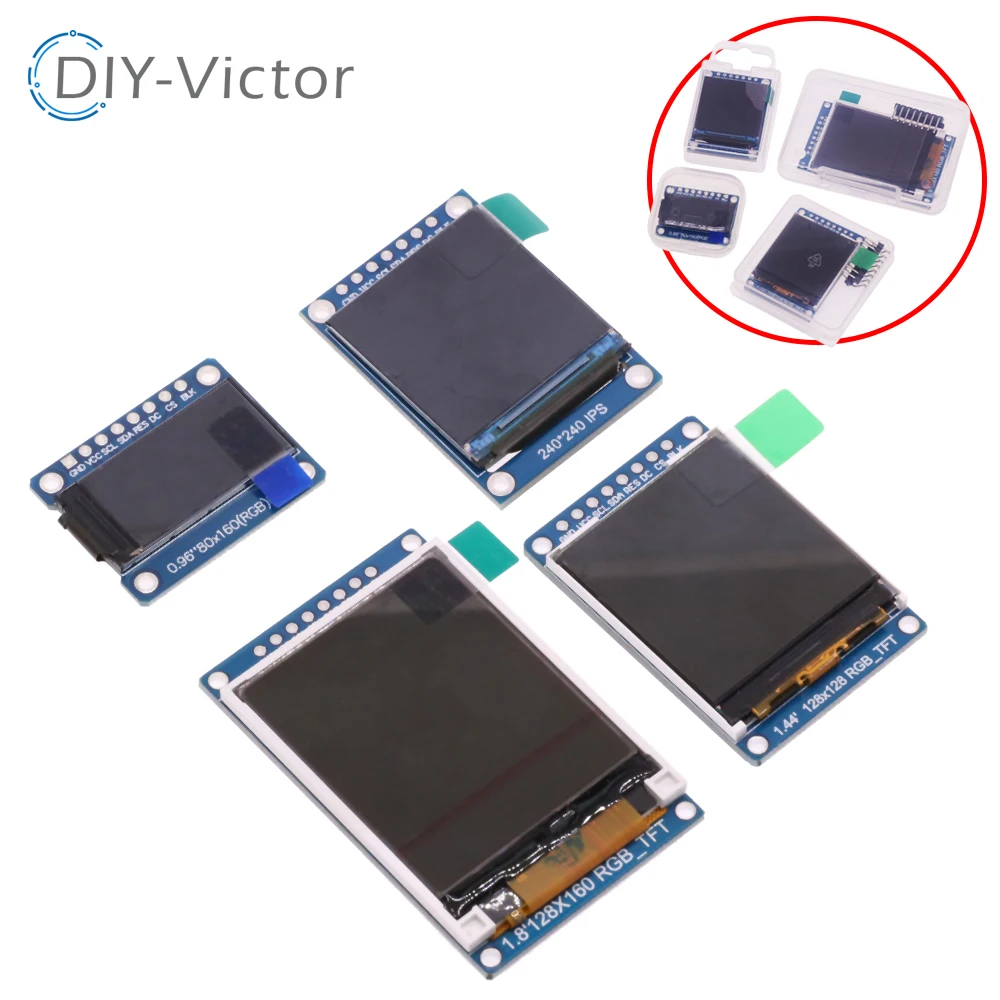 IPS 0,96 1,44 1,8 zoll 8PIN 1,3 zoll 7PIN SPI HD 65K Voll Farbe TFT Display LCD Modul ST7735 ST7789 Stick für Arduino 51 STM32 Image