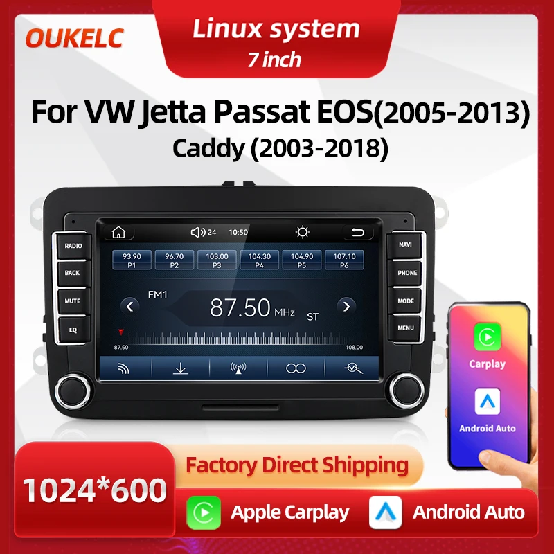 Für VW Volkswagen Passat EOS Caddy Jetta Carplay Multimedia-Player Android Auto Radio Multimedia BT Bildschirm Car Play Linux-System Image