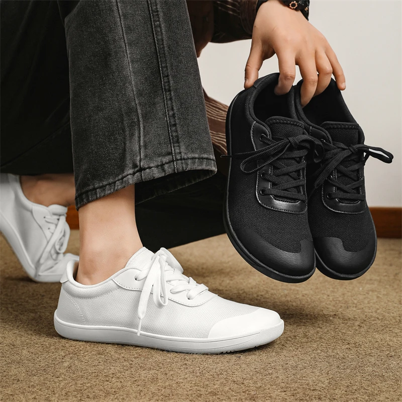 Herrenschuhe mit breiter Spitze, breite und minimalistische Barfuß-Sportschuhe für Damen, Gummi-Außensohle mit lockerer Sohle | Beste entspannende große Größe