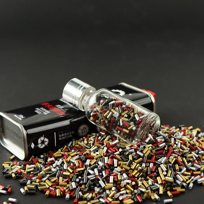 100 Universalfeuerzeuge in Flint Gold und Schwarz, Zubehör für Flint-Feuerzeuge, Zigarettenzubehör, Schleifscheiben-Flint-Zubehör Image