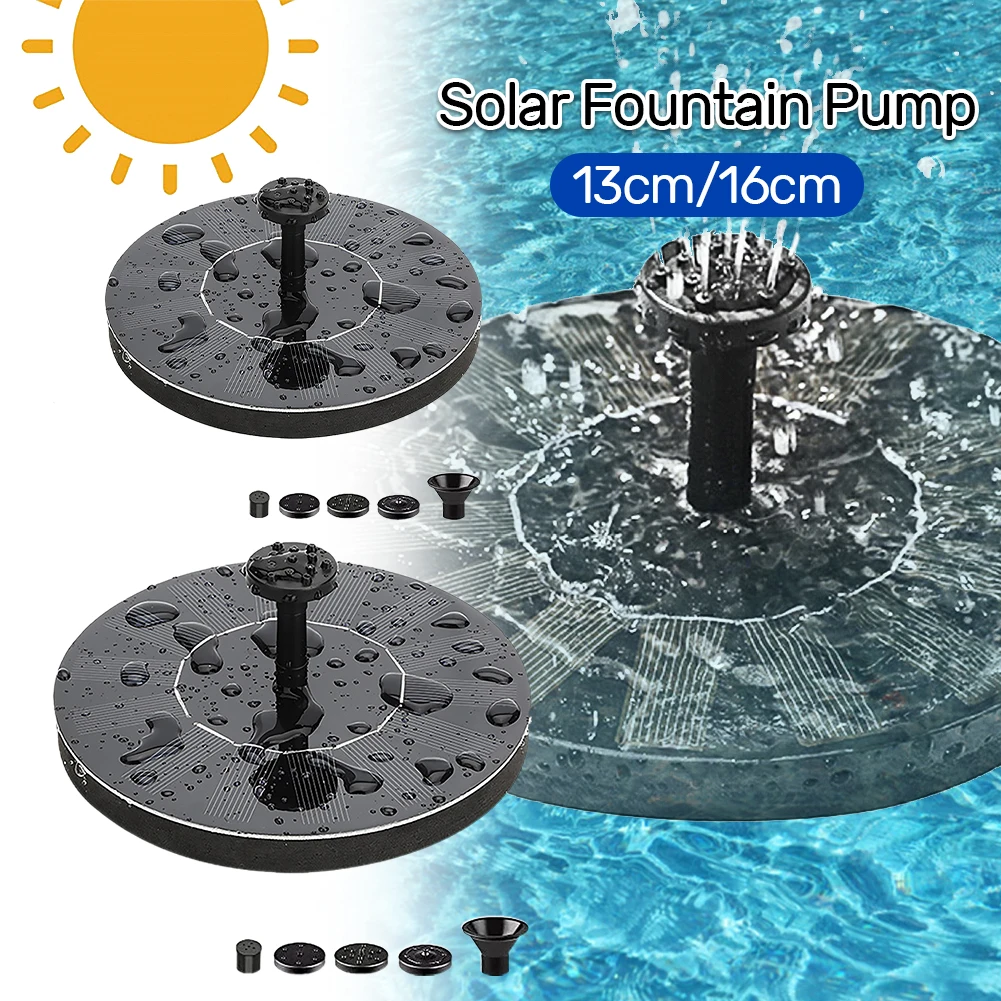 1W Freistehende schwimmende Vogelbad-Wasserpumpen, 35-50 cm Hubhöhe, Solar-Schwimmbrunnenpumpe für Gartenteiche, Pools und Fischbecken Image