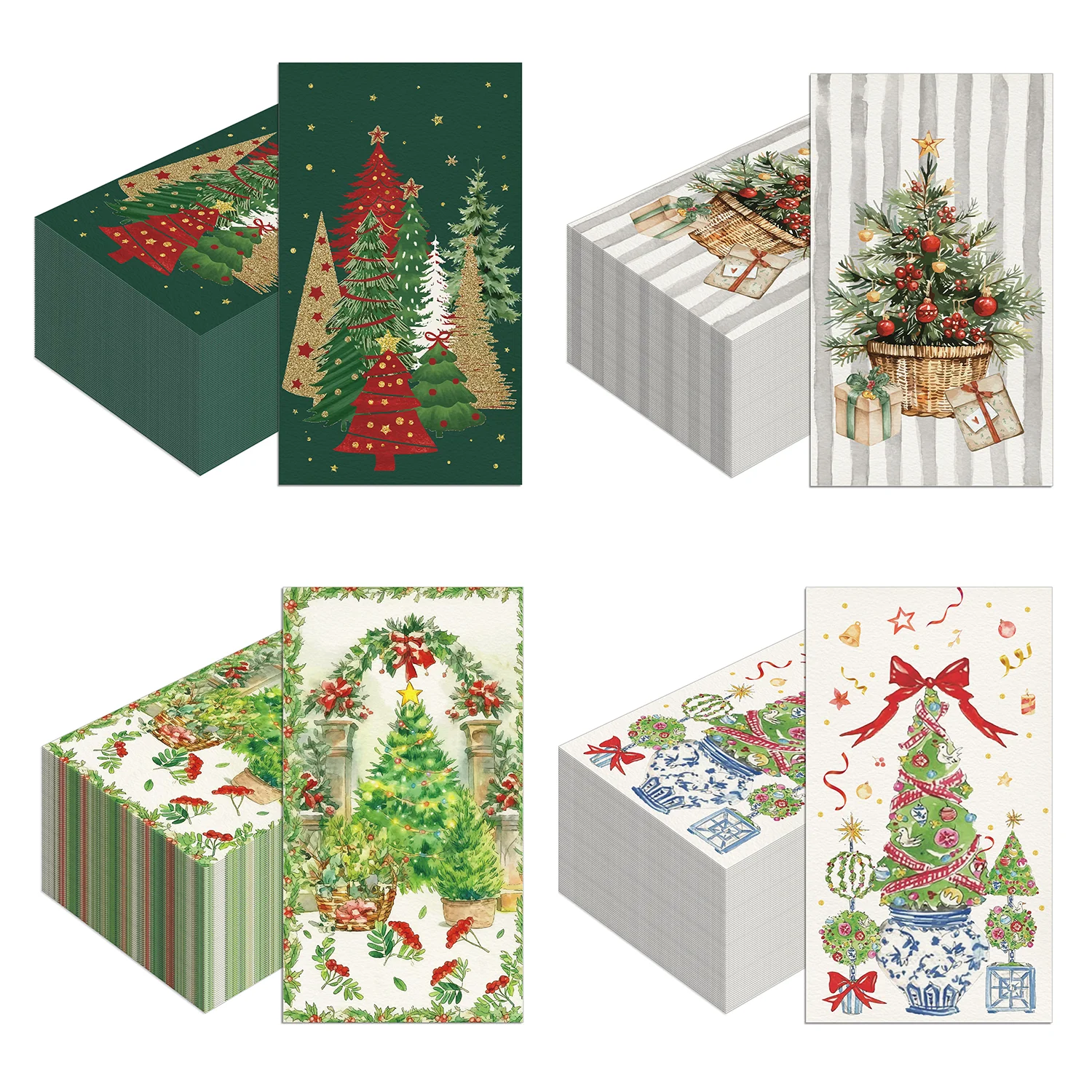 20/40/60 stücke Weihnachten Baum Servietten Einweg Abendessen Papier Taschentücher Weihnachten Dekoration Für Weihnachten Party Liefert Image