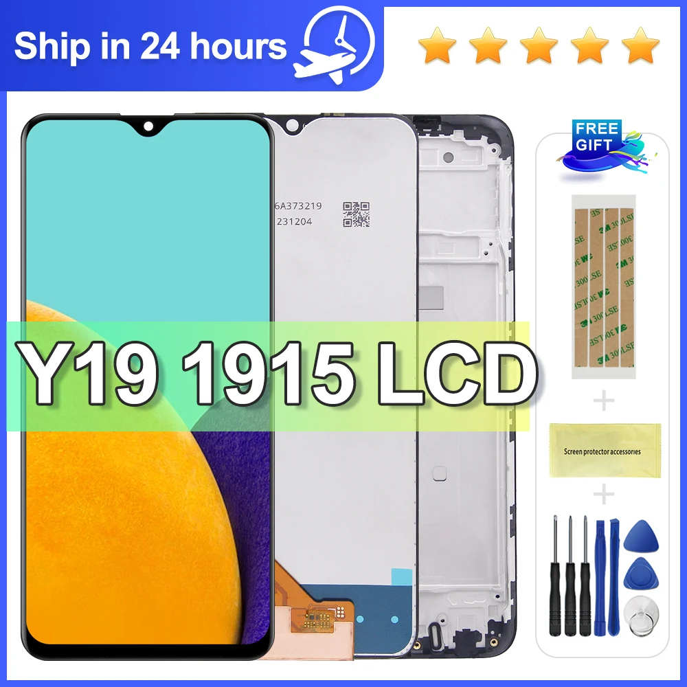 6,53'' LCD-Display für Vivo Y19 Y1915, Touch-Digitizer-Baugruppe, Ersatz mit Rahmen, getesteter Arbeitszustand Image