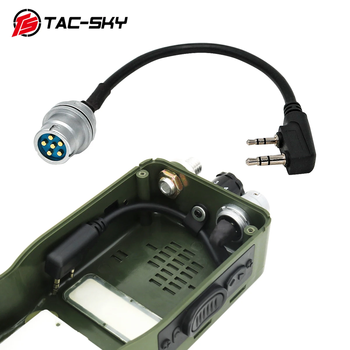 TAC-SKY AN/PRC 148 152 152A Walkie-Talkie DIY-Stecker U 283 U-283/U 6-poliger Stecker auf Kenwood-Buchsenadapter Image