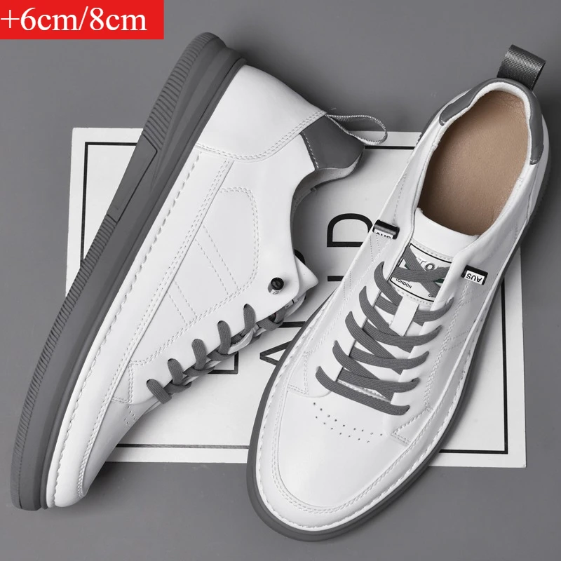 Frühling Herbst männer Innere Erhöhung Schuhe Leder Sport Casual Schuhe Unsichtbare Höhe Zunehmende Schuhe Männer Sport Aufzug 8CM