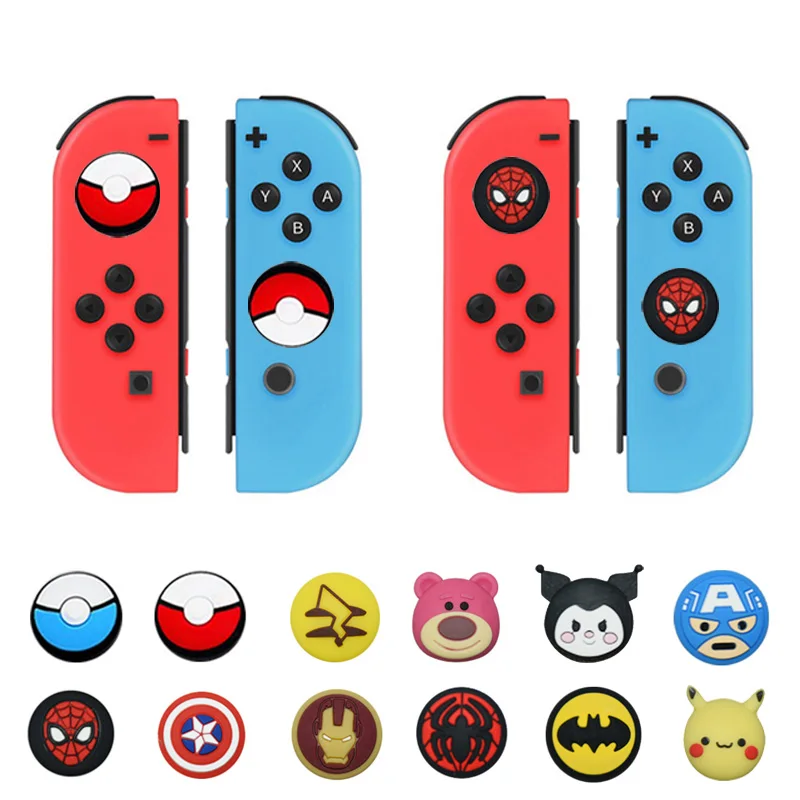 2 Stück Nintendo NS Switch/Lite/OLED Daumengriffkappe für Joy Con Switch Controller Joystick-Kappe Silikonkautschuk Daumengriffkappe Image