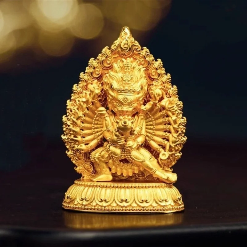 Segen Vajra Buddha Anhänger Für Männer Schmuck Vintage Relief Lotus Thron Yamantaka Halskette Männliche Pullover Kette