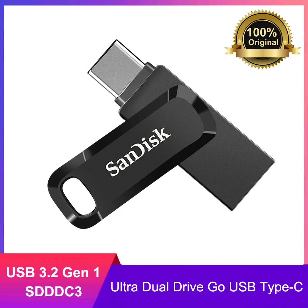 SanDisk Ultra Dual Drive Go USB Typ-C USB 3.2 64 GB 128 GB 256 GB 512 GB 1 TB Flash-Laufwerk Pen-Laufwerk Speicher Flash-Disk Bis zu 400 Mbit/s Image