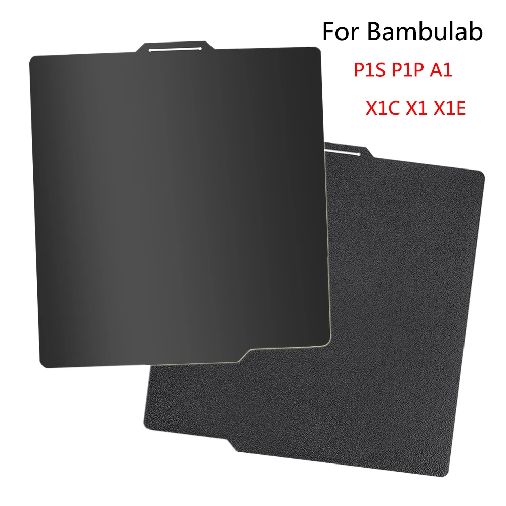 Schwarzes PEI-Blatt für Bambu Lab X1 P1P Bauplatte 3D-Druckerteile Wärmebett Glatt strukturiertes Blatt für Bambulab A1 P1S X1 Carbon Image