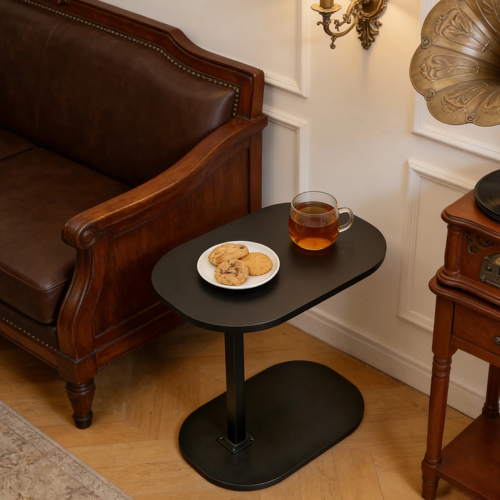 C-förmiger Beistelltisch mit Verstellbarer Höhe 360° ° Drehbarer Sofa-Beistelltisch, Laptop-Schreibtisch für Wohnzimmer, Schlafzimmer, Nachttisch, Balkon Image