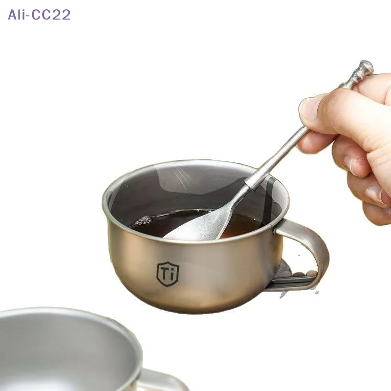 {MX} 80/220ml Tragbarer Camping-Wasserbecher Titan-Tee-Kaffee-Tasse Outdoor-Bergsteiger-Trinkbecher Image