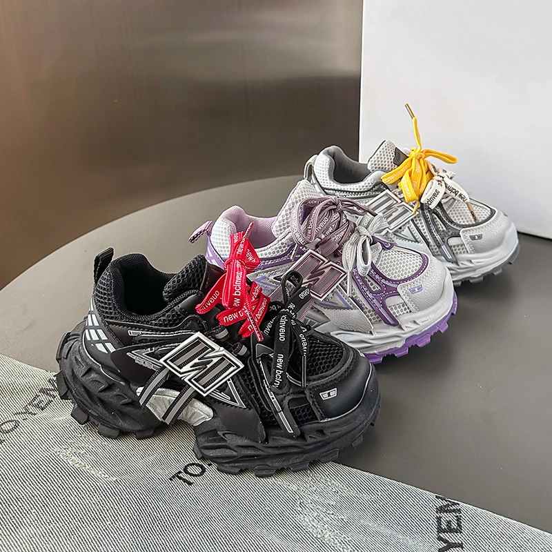 Chaussures pour enfants 2026 nouvelles chaussures de course pour enfants printemps et automne garçons maille respirante chaussures de papa