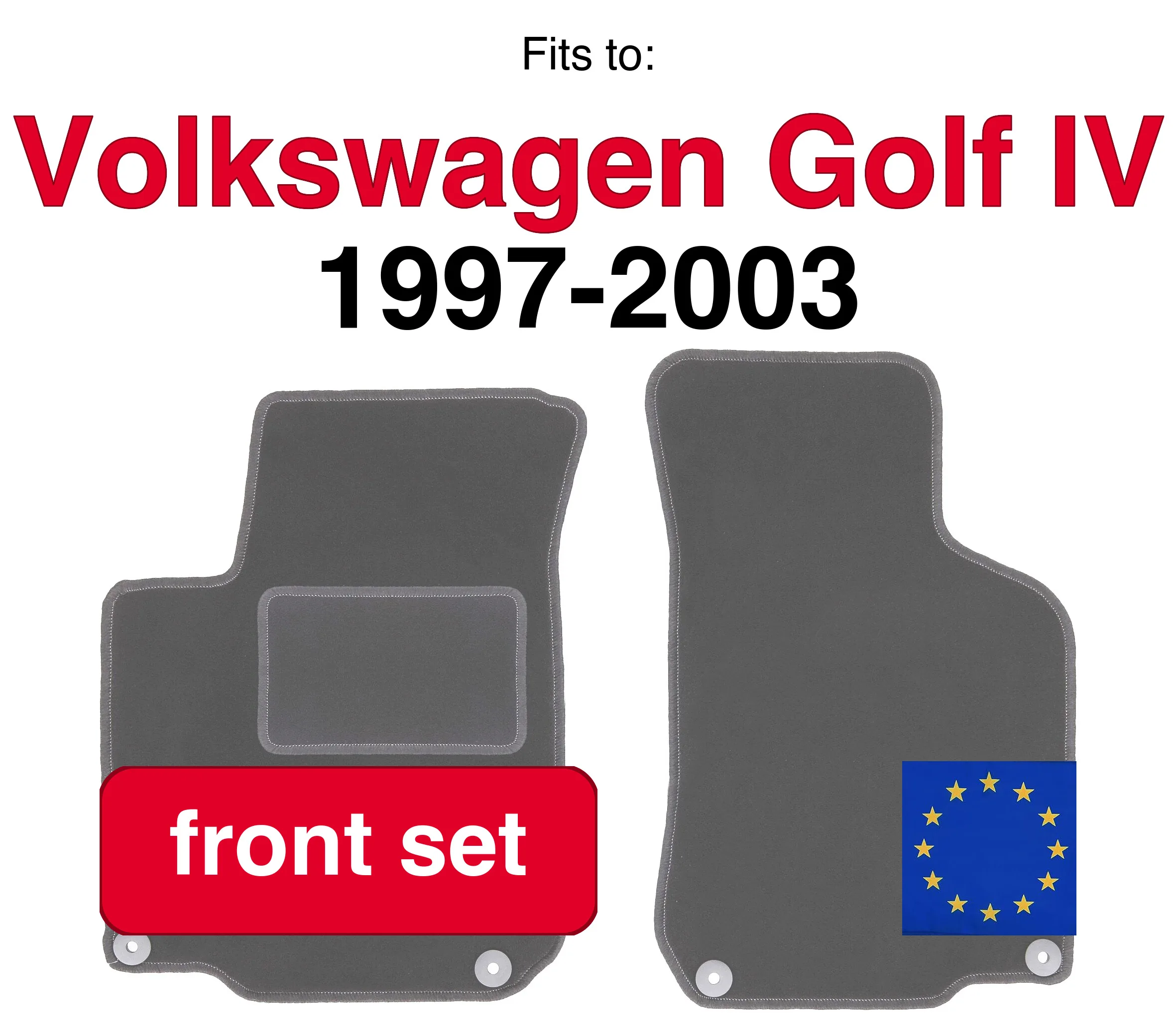 Tapis de voiture en velours pour Volkswagen Bora, variante break berline (1997-2005) - graphite (2 pièces) - ensemble de tapis de sol avant pour voiture