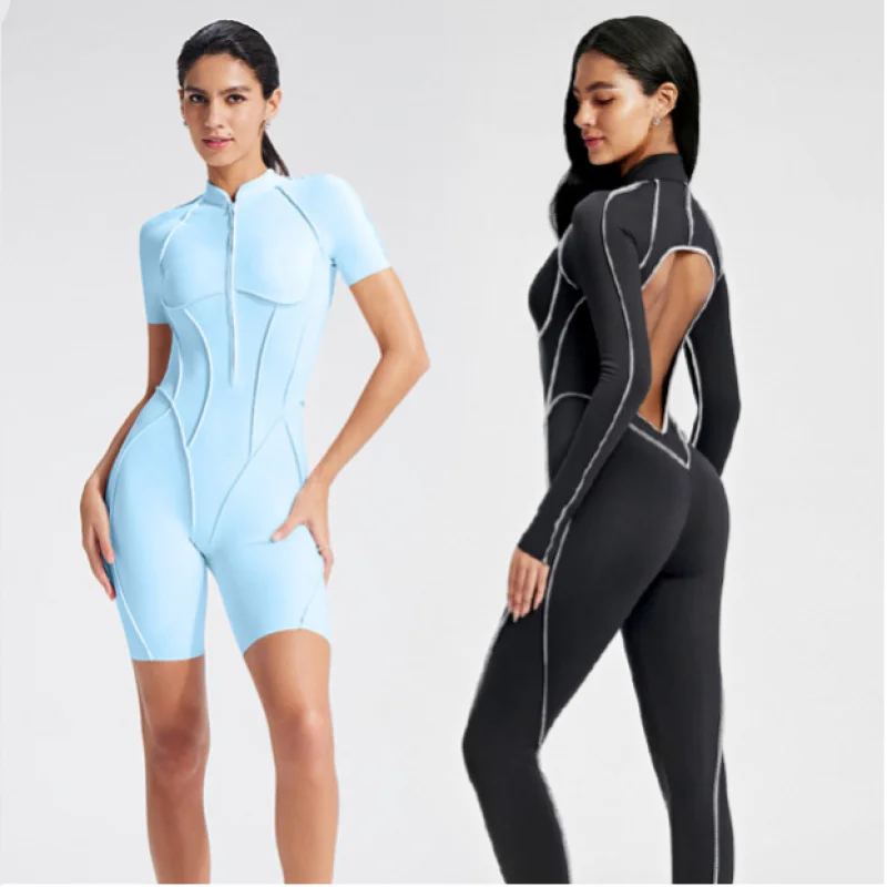 Combinaison de sport de Yoga à blocs de couleurs, coupe cintrée, dos ajouré, vêtements de Fitness moulants, vêtements de sport, body d'entraînement