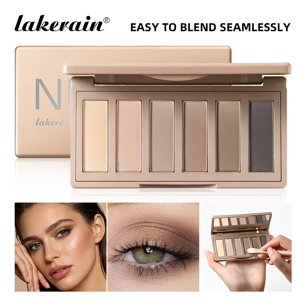 Lakerain Palette de fards à paupières maquillage pour les yeux longue durée Pigment riche nuances neutres couleur mélangeable mat nu Palette de fards à paupières
