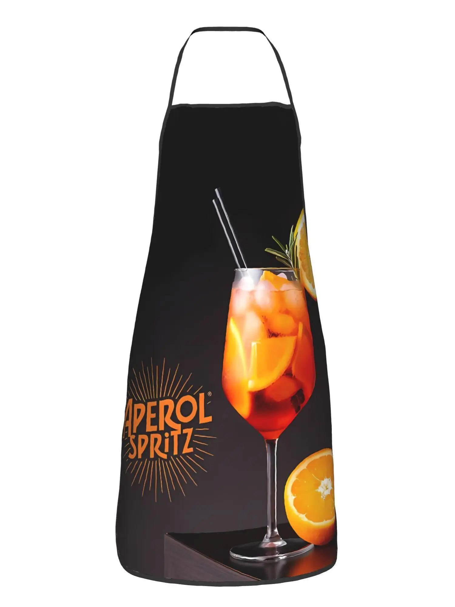 Aperol Spritz noir 1 pièce taille adulte sans manches tablier motif imprimé bavoir maison cuisine vêtements de cuisine accessoires de cuisine