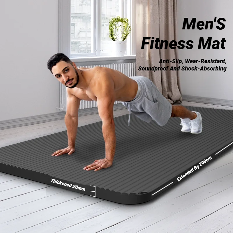 Ensemble deux pièces universel pour hommes, tapis de yoga de haute qualité, extra épais, en NBR, antidérapant, pour le fitness, le Pilates, la salle de sport, la maison, sans goût, sport