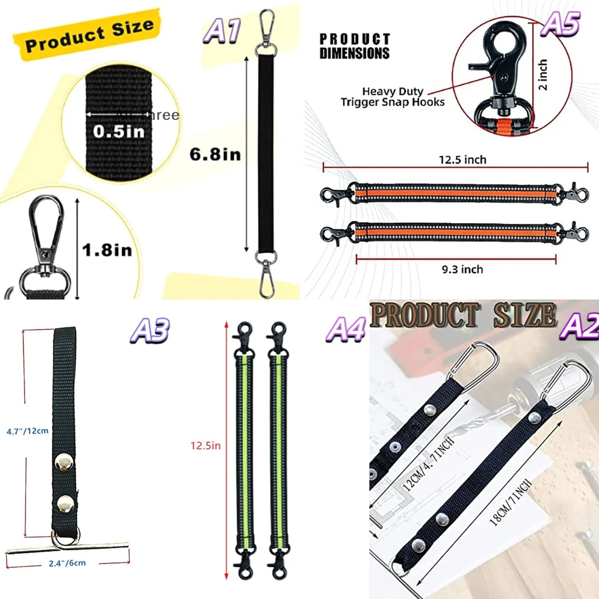 Porte-ruban électrique, 1 pièce, string avec mousqueton à gâchette pour ceinture à outils, pochette à outils, sac à outils, sac à dos à outils