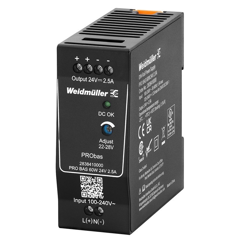 Weidmüller Stromversorgung 24V DC PRO BAS 60W 24V 2.5A 2838410000 Image