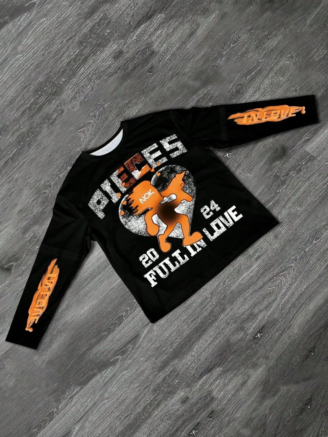 Le nouveau T-shirt à manches longues pour hommes pour le printemps et l'automne 2025, décontracté, à la mode et confortable avec impression de lettres 3D