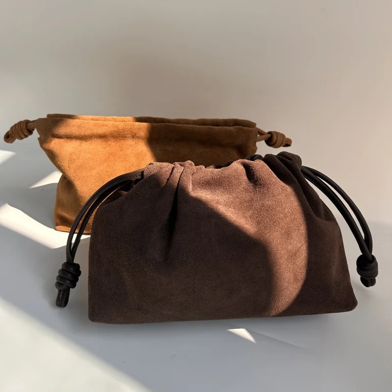 Nouvelle mode mat cordon nuage sac mode unique épaule sac à bandoulière rétro daim peau de vache sac carré pour les femmes