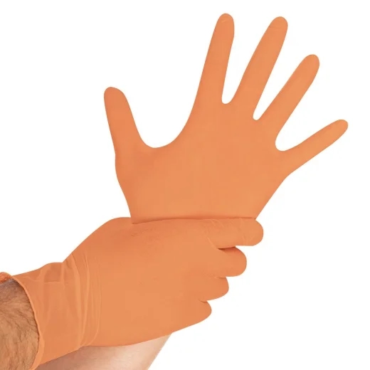 HYGOSTAR Nitrilhandschuhe Orange puderfrei Safe Light M 100 Stück Image