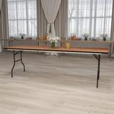 Flash Furniture Wofford 30"W x 96"D Wood Folding Rectangular Banquet Table Wood/Metal in Brown | 30.25 H x 96 W x 30 D in | Wayfair